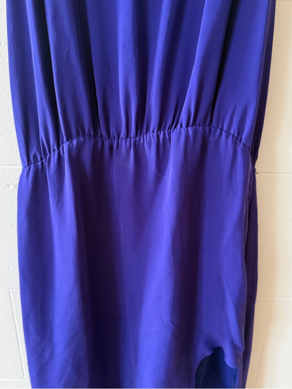 MASON | Silk Summer Slip Dress Blue Asymmetrical Hem | Size 6 - Picture 6 of 12